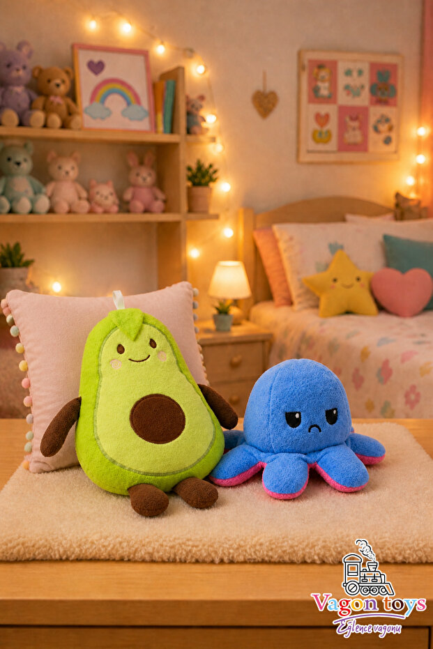 Cute Sleeping Companion Avocado and Mod Octopus Plush Toy Pillow Plush Pillow