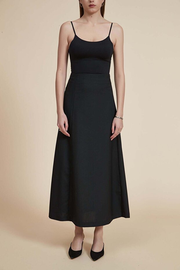 Solid Maxi Skirt - 1