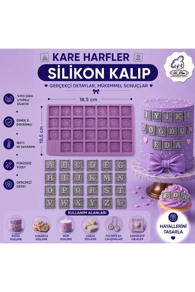 Silikon Kalıp Kare Harfler