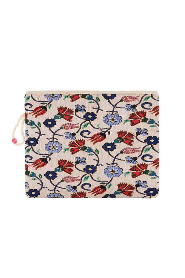 Tulip Carnation Patterned Tapestry Handbag