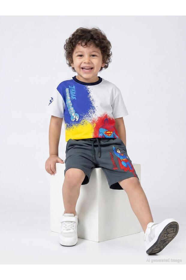 Superman Printed 2-5 Years Old Capri - Gray