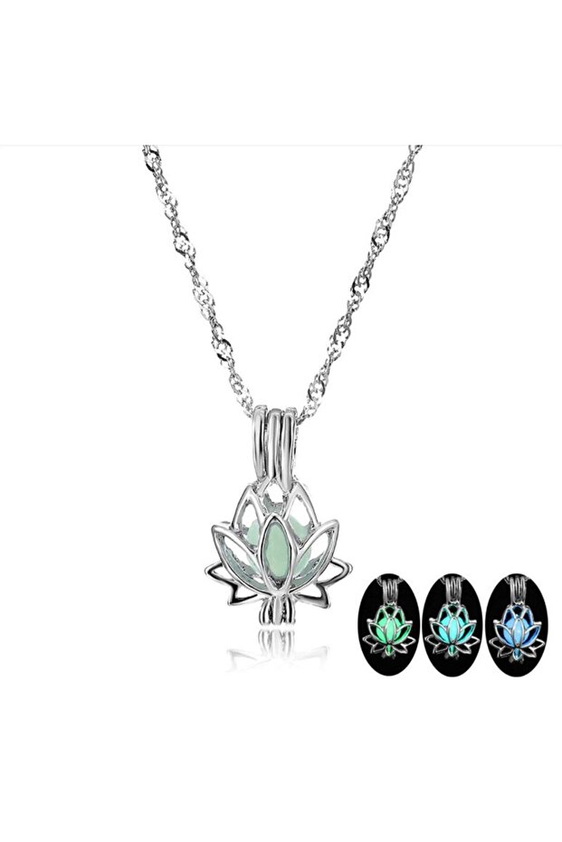 Noctilucent Lotus Flower Necklace