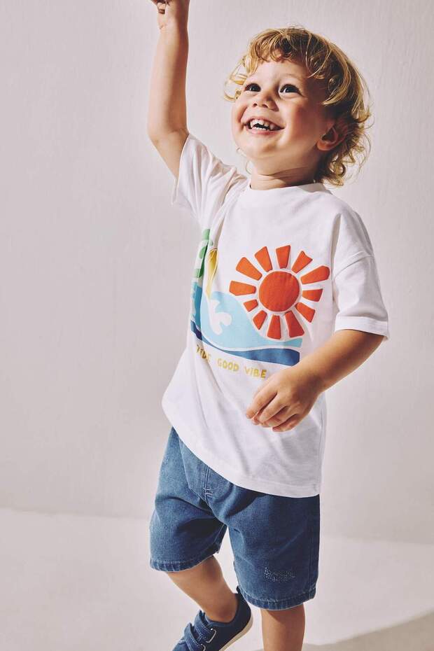 Cotton 2-Piece Tropical Printed Ecru Set for Baby Boy H7306A526Hs
