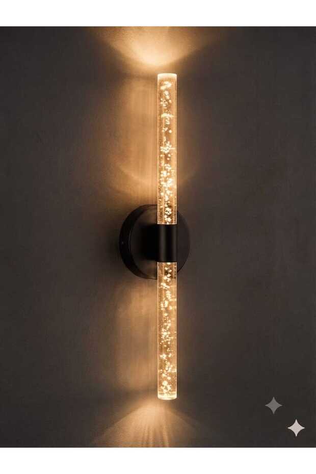 مصباح حائط LED بتصميم عصري كبير الحجم 51 سم من Bubbleflux - مصباح حائط - أسود - كهربائي - يتم التحكم فيه عن بعد - ضوء النهار