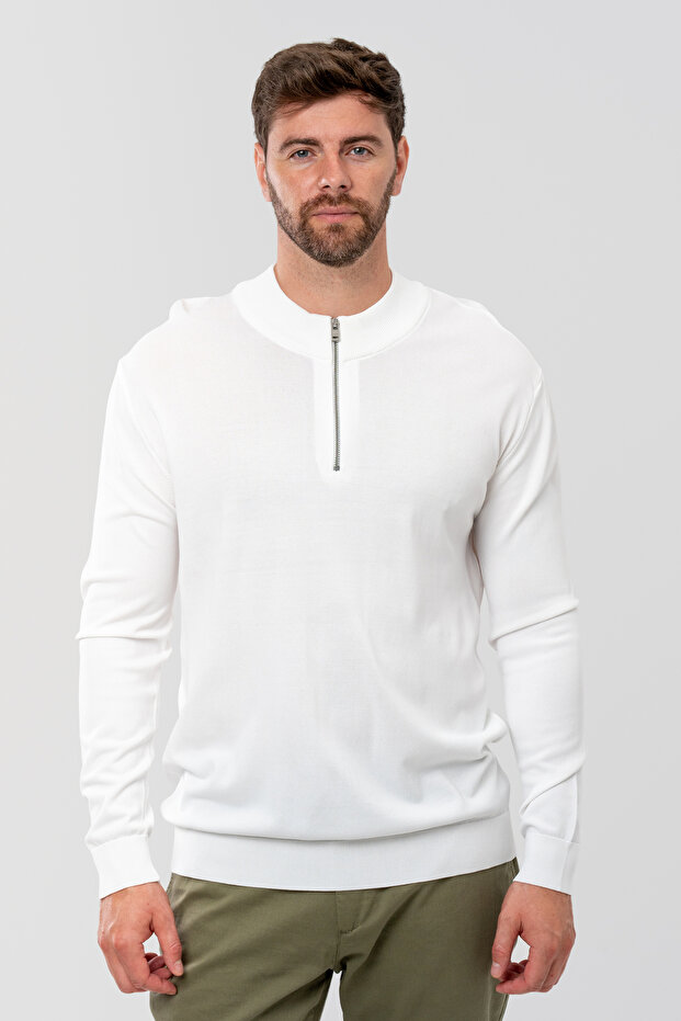 Slim Fit Ecru Sweater