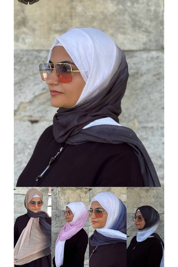 Double Color Flamed Shawl Digital Degraded