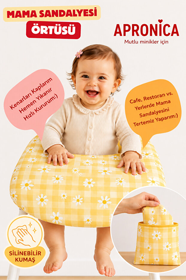 High Chair Cover with Daisy Pattern and Hygienic Carrying Case