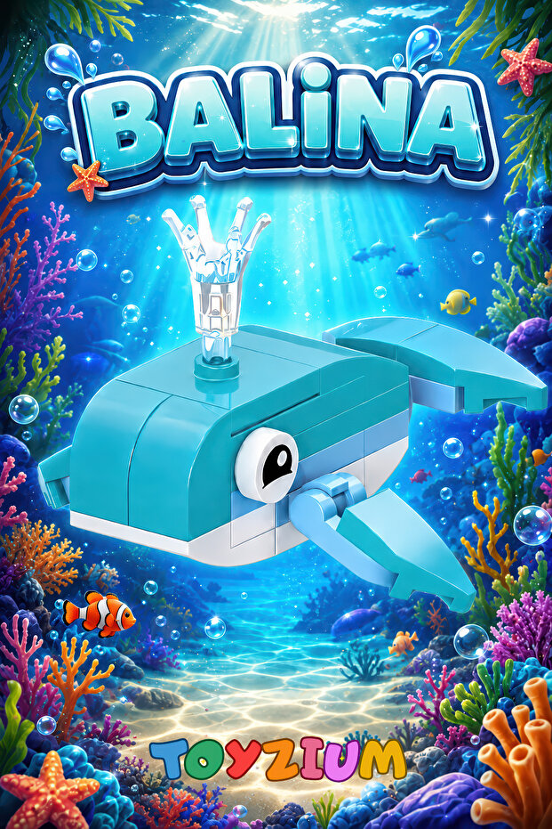 Whale Ocean Creatures Building Block Toy (27 Pieces) – Mini Ocean Animals Model Building Set