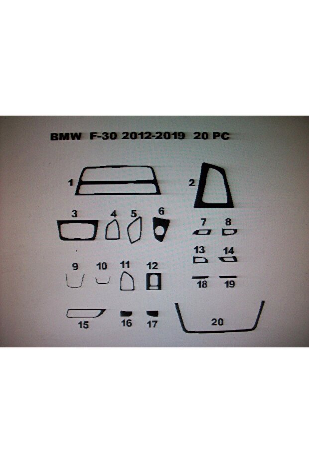 Bmw f30 2012-2019 20-piece center console trim (grey)