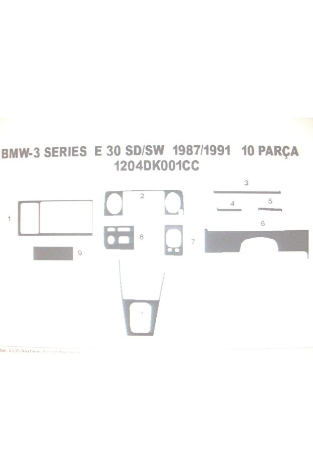 Bmw e30 1987-1991 10-piece glove box trim (white)