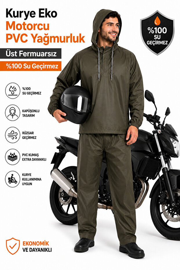 Cheap Biker Courier Raincoat with Hooded Hat Seamless Zipperless Guaranteed