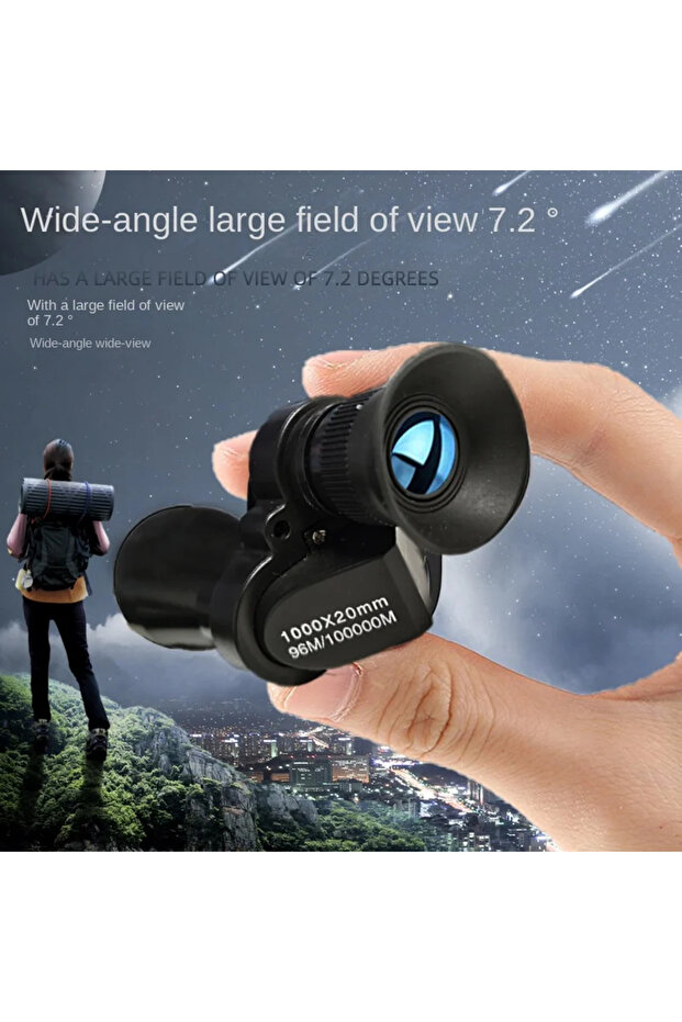 black Portable High-Definition Monocular Telescope with High Magnification Zoom for Hunting Camping