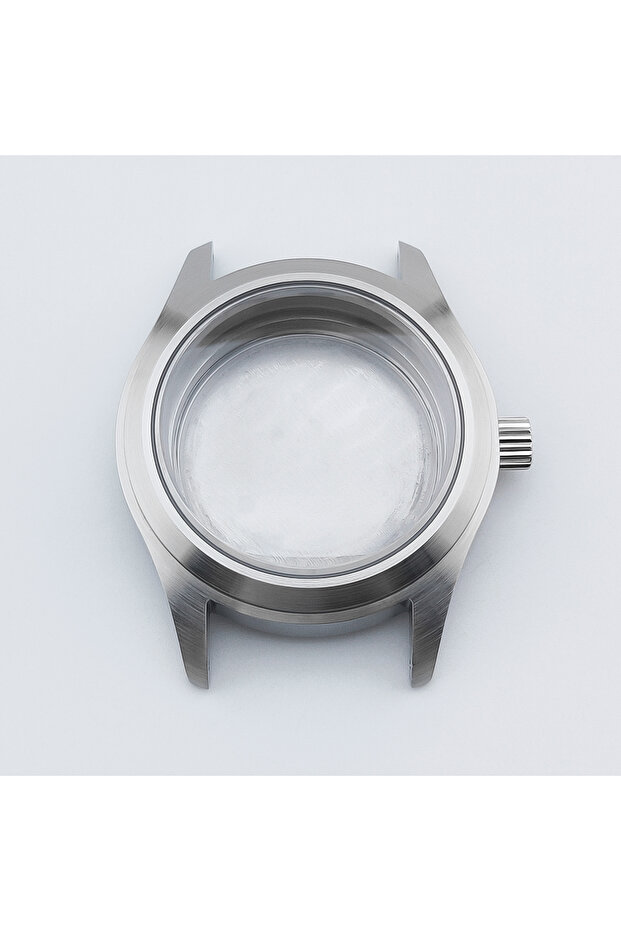 39mm NH35 NH36 Silver Soild Pilot NH35 36MM/39MM PVD Black Sapphire Crystal Diver Brushed Watch Case