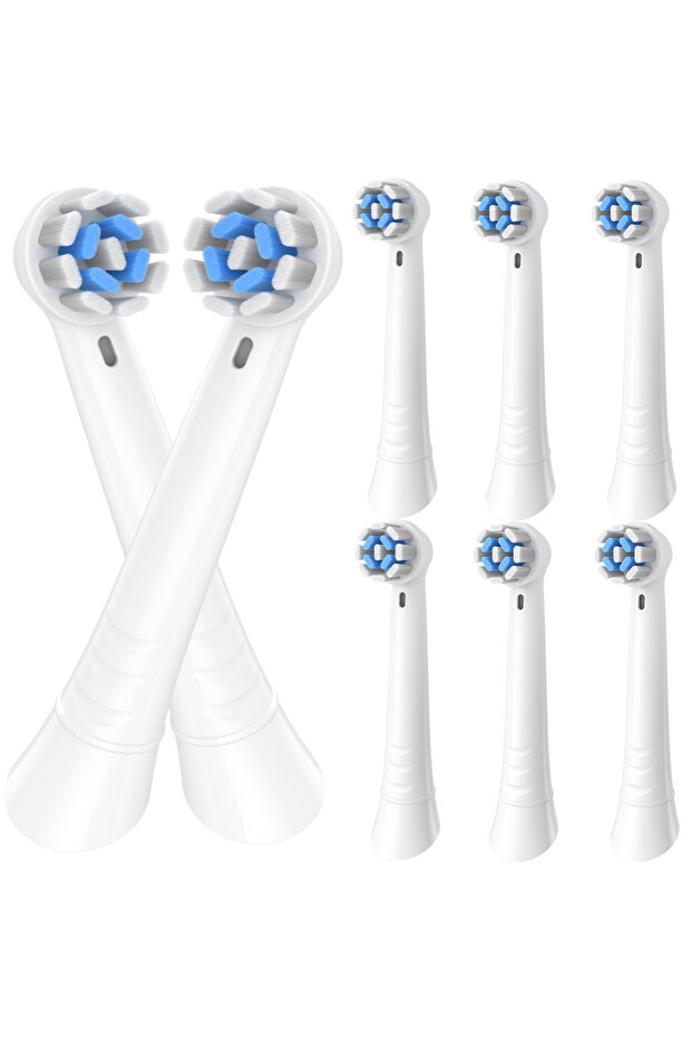 White-8pcs Replacement Toothbrush Brush Heads Compatible with Oral B IO Electric Toothbrush 2 3 4 5