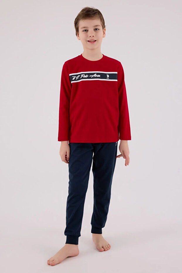 4-15 Years Old Licensed Us Polo Assn Boys Team-Red