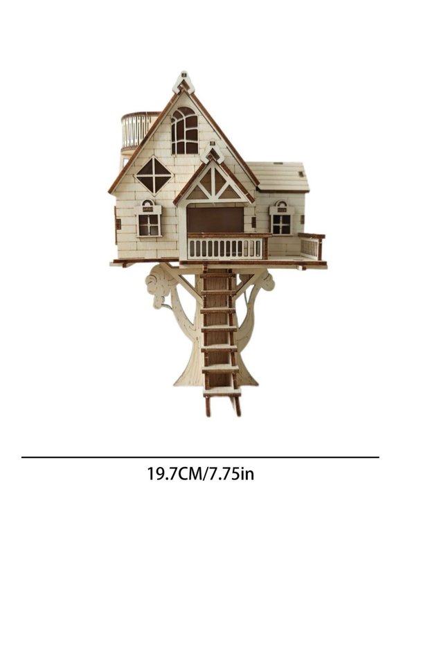 WHITE [Mechanical Gear Wooden Puzzle] 3D Mechanical Gear Wooden Puzzle Toy - DIY Model Kit For Adult