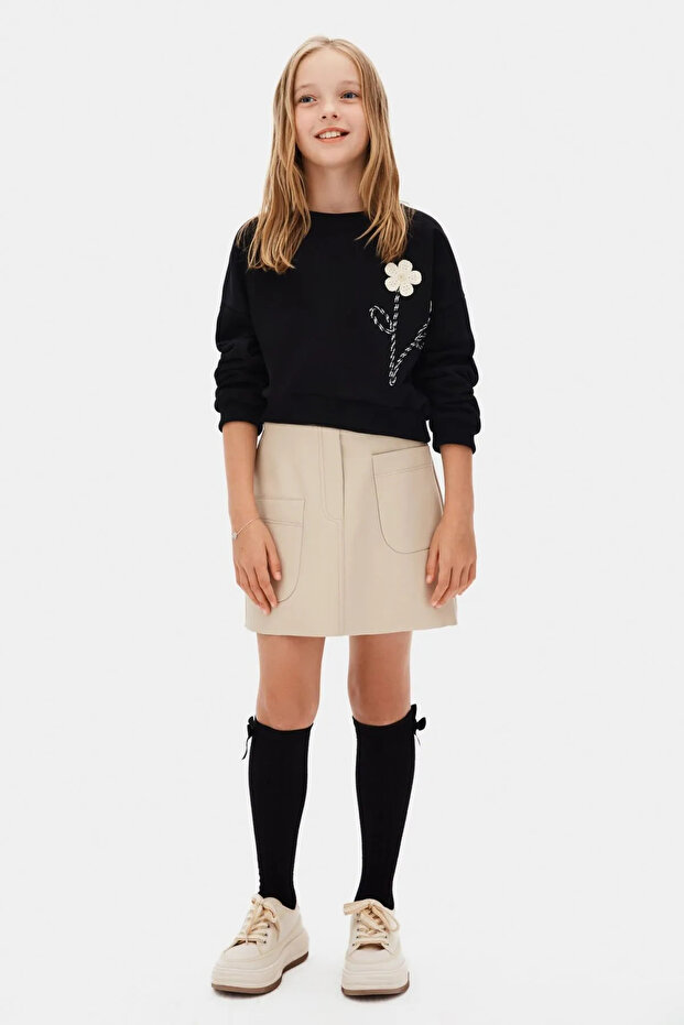8-14 Years Old Magic Cool Girl Skirt-Latte
