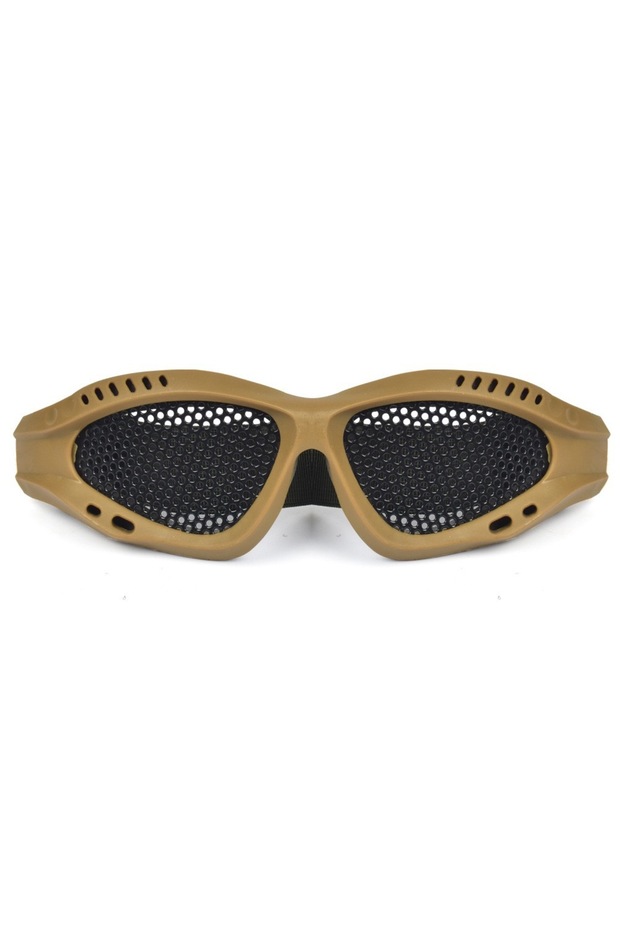 Khaki Outdoor Eye Protective Safety Tactical Glasses Impact Resistant Wire Mesh Protective Goggles