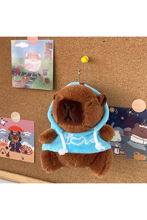 Blue-Hoodie C Cute Capybara Plush Toy Hoodie with Wings Simulation Doll Small Size Stuffed Animals A