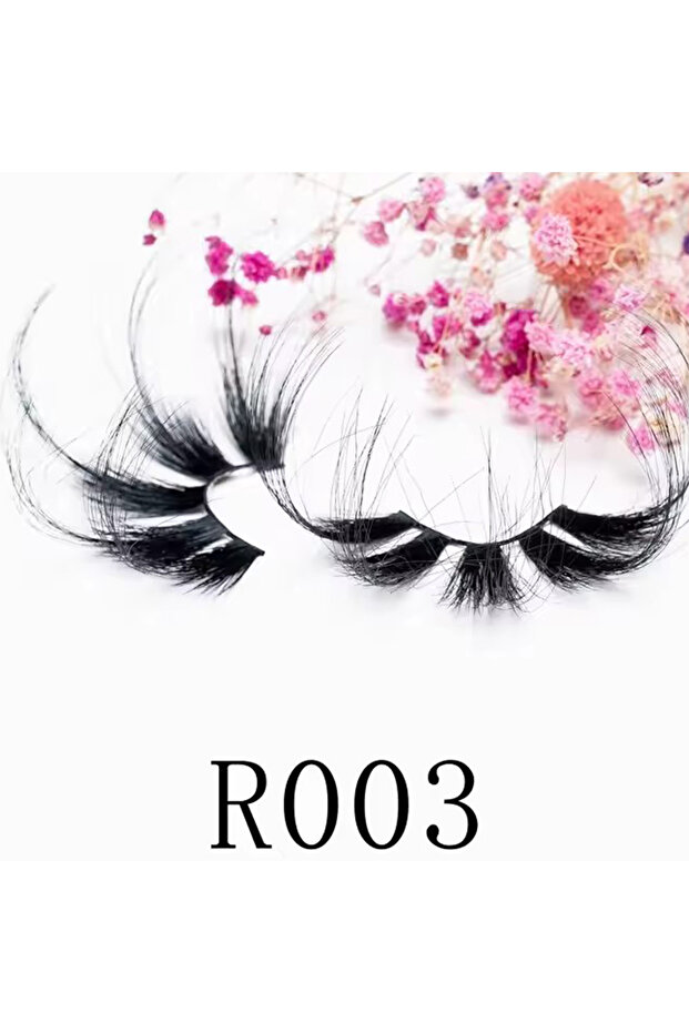 23mm R003 30mm Mink Lashes New Arrival Dramatic Long Thick 3d Mink Eyelashes Makeup Spiky Strip Lash