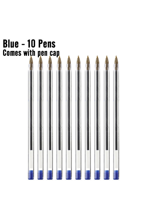 Blue 10Pens Bulk Pack 5/10/20Pcs Ballpoint Pens 1.0mm Gel Ink Black Red Blue for Students Office Use