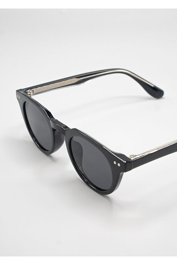 Unisex Round Sunglasses Black Frame Smoked Glass Uv Protection Luor C2