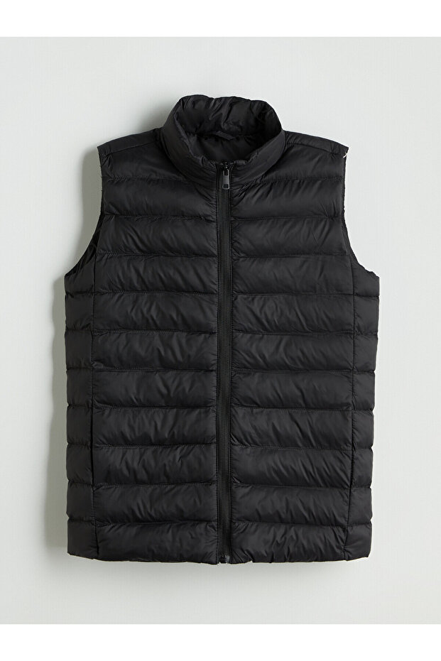 Trendlucky Stand Collar Boys' Puffer Vest with Difference in Color