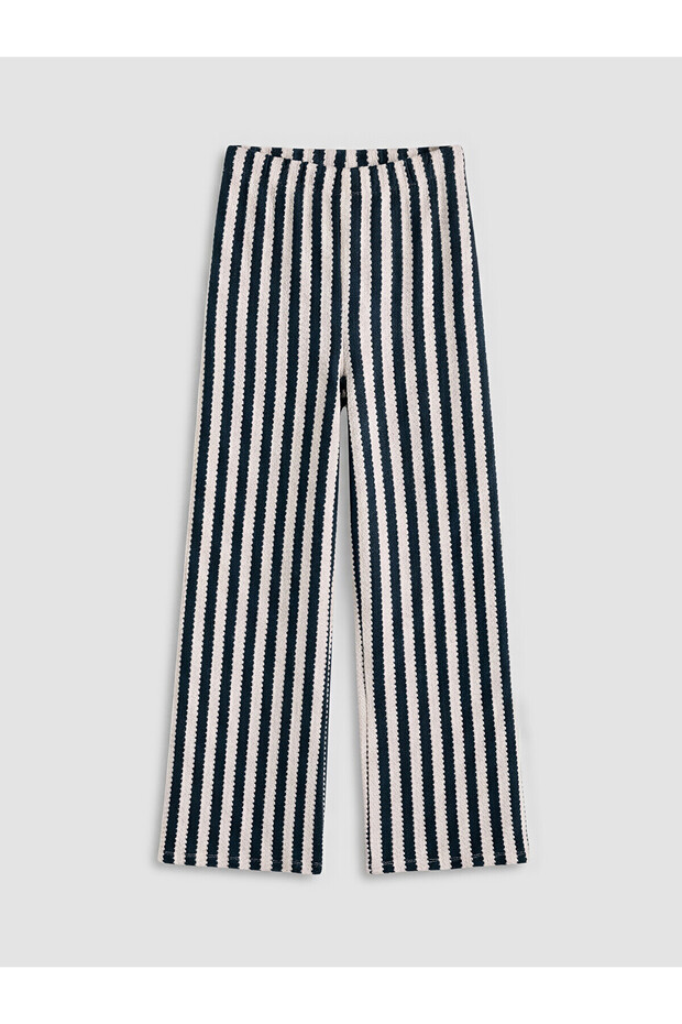 Nevavm Wide Leg Girls' Pants with Elastic Waist and Difference in Color