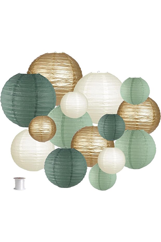 3.94inch Model 1 Paper Lanterns Decorations for Rustic Party Bridal Shower Wedding Sage Green Birthd