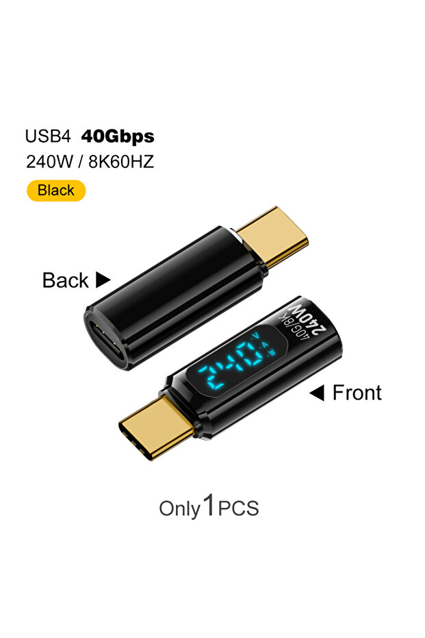 محول USB4 أسود من UGOURD بسرعة 40 جيجابت في الثانية، محول USB4 من النوع C مع شاشة رقمية، USB 4 بسرعة 80 جيجابت في الثانية، ثندربولت 4/5/3 C