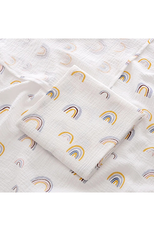 100x100cm White rainbow Newborn Baby Cotton Blanket Summer Bedding Babies Stuff Throw Blanket Musli