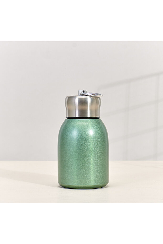 300ML Light green 300ML Travel Water Bottle Coffee Mug Stainless Steel Vacuum Flask with Lifting Rin