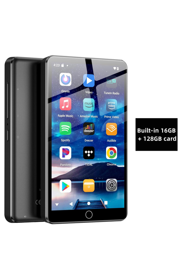 144GB black 16GB/80GB/144GB MP3 player with Bluetooth and WiFi, Android 13 OS with speakers, Spoti