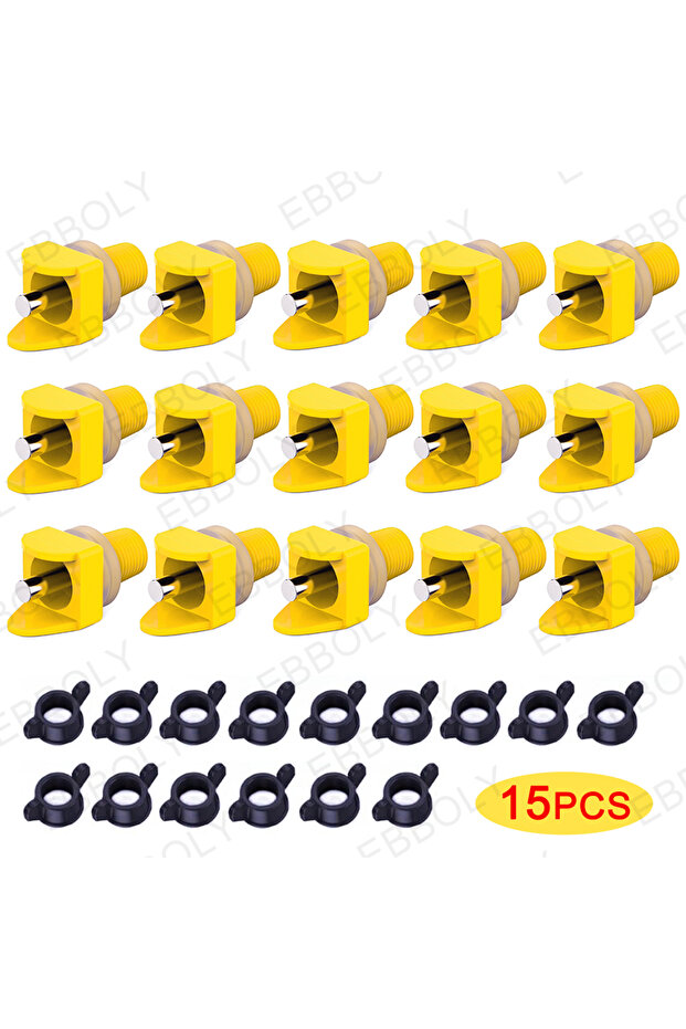 15pcs Chicken Waterer Nipples Pack of 15/20/30 Easy Install Automatic Drink No Leak Chicken Water Fe
