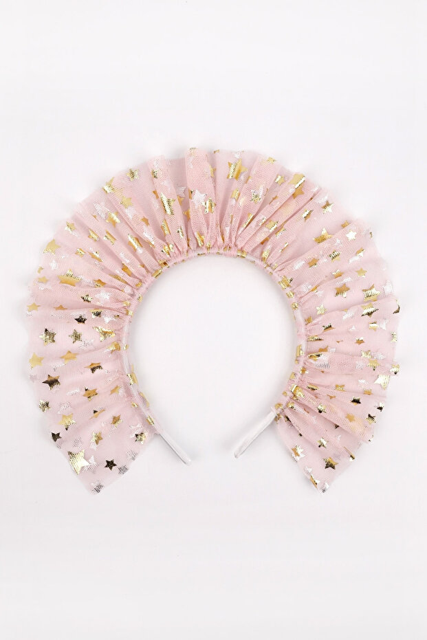 Starry Girl's Tulle Crown on Powder