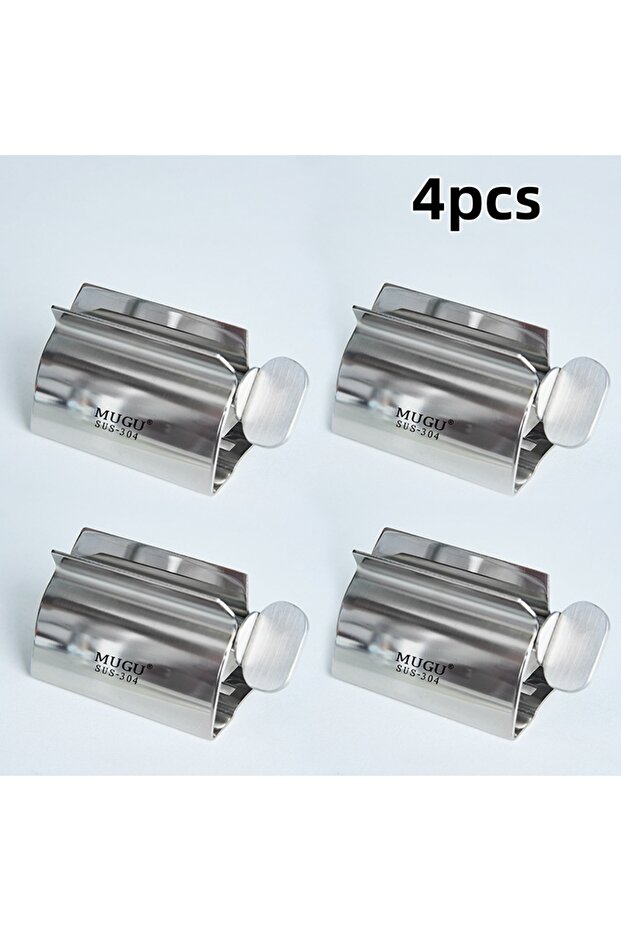 4pcs 1pc Home Toothpaste Squeezer Stainless Steel Toothpaste Dispenser Simple and Practical Puts an