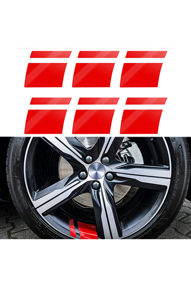 Red Car Wheel Reflective Stickers Auto Safety Warning Sticker Reflector Protective Strip Film for Tr