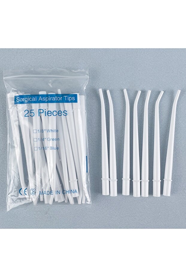 White 25pcs 25pcs Disposable Dental Saliva Ejector Dental Consumable Oral Plastic Straw Long Slim Ty