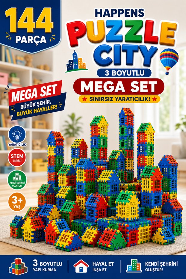 Puzzle City 3D Educational Building Blocks Toy Plus Plus Blockland Mind Number Cube Smart Numbers