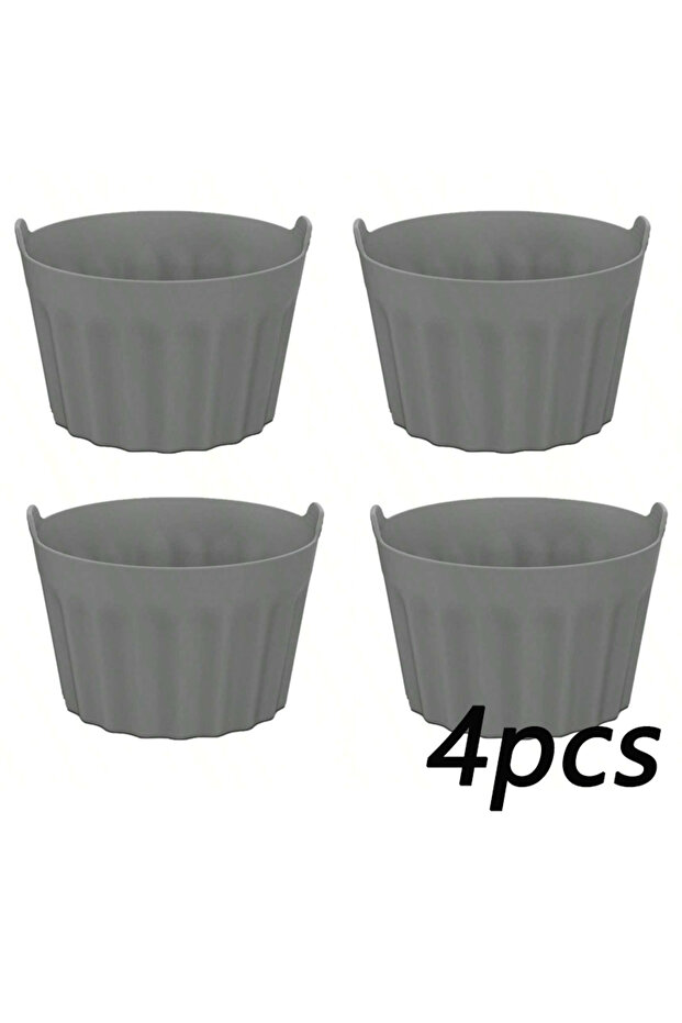 Grey 4pc 2/4/8Pcs Ramekins For Air Fryer Silicone Large Muffin Cases Nonstick Egg Poacher Silicone M
