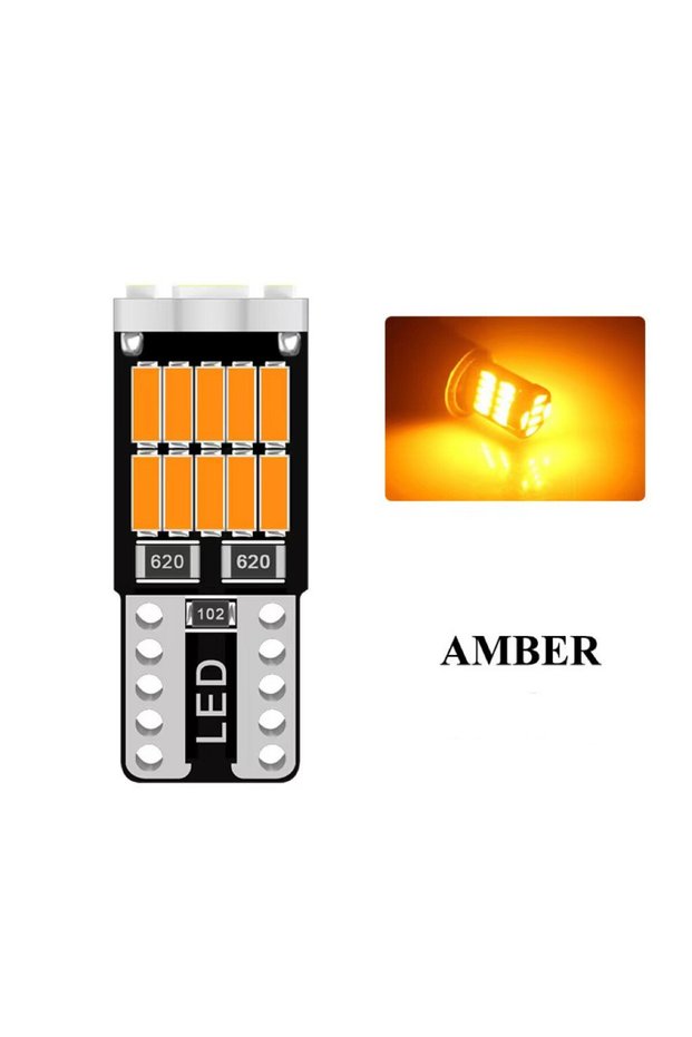 T10 Orange 10PCS W5W T10 LED Bulbs Canbus 26SMD 12V 194 168 Car Interior Dome Reading License Plate
