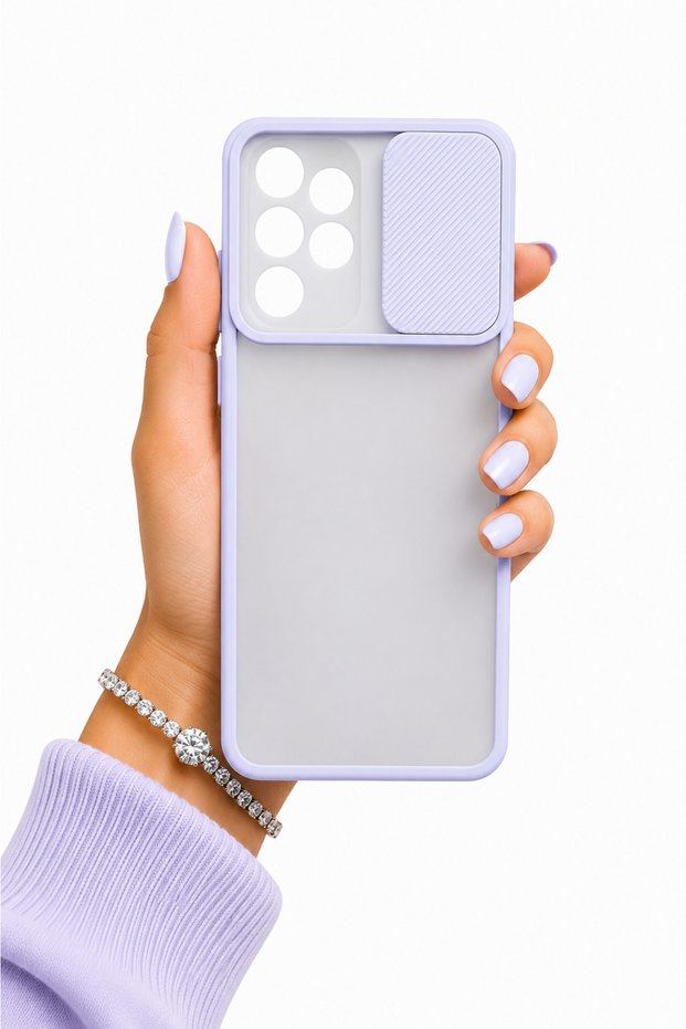 Samsung Galaxy A33 5g Compatible Case with Sliding Camera Protection Matte Lens Phone Case - Lilac