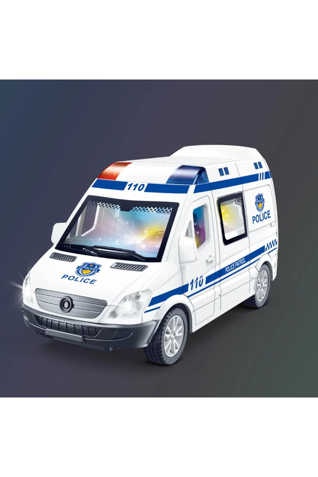 Police 1:32 Mini Car Diecast Ambulance Fire-Truck Policecar Model Sound And Light Vehicle Simulation