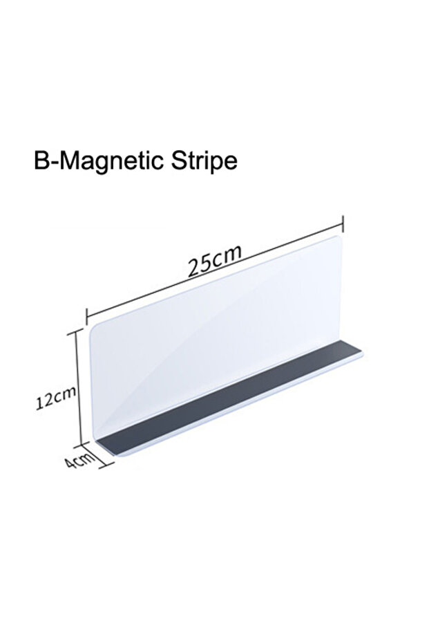 Magnetic 25cm B 5PCS L Shaped Shelf Dividers PVC Transparent Compartments Supermarket Retail Goods D