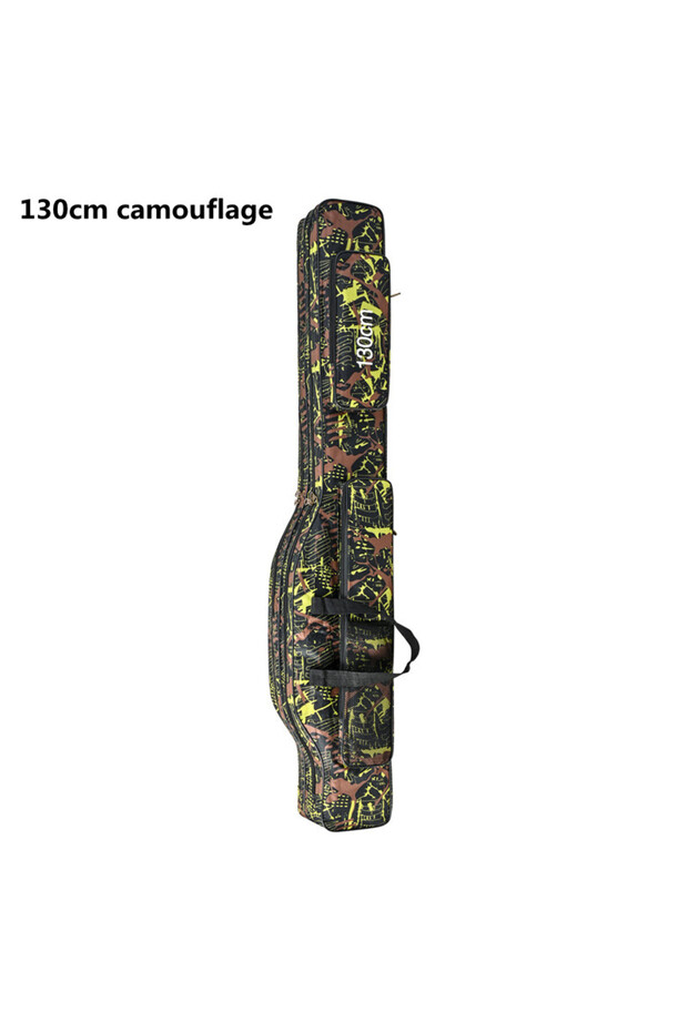Camouflage130cm 1.3m/1.5m 2-Layer Foldable Large Belly Sea Fishing Bag, Double Shoulder Fishing Rod