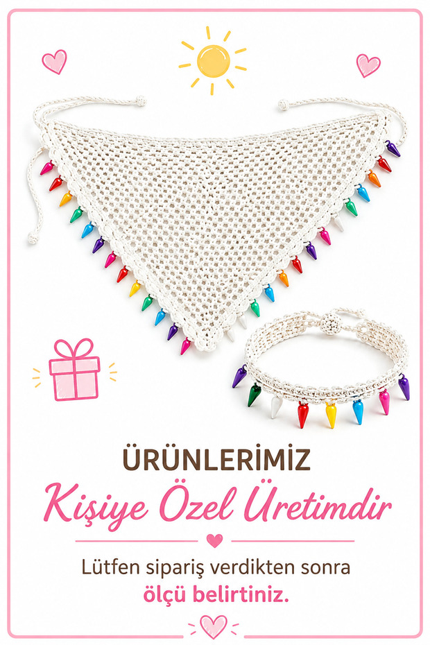 Women's Hand Knitted Triangle Bandana Anklet Foot Bracelet Gift Bohemian Summer Hair Bandana Beach Vacation Festival Accessory