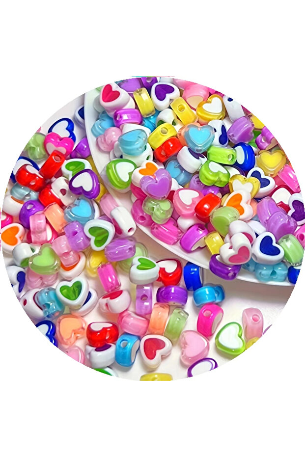 200pcs mix love 200pcs9mm solid color transparent, mixed color heart-shaped, acrylic beads, used fo