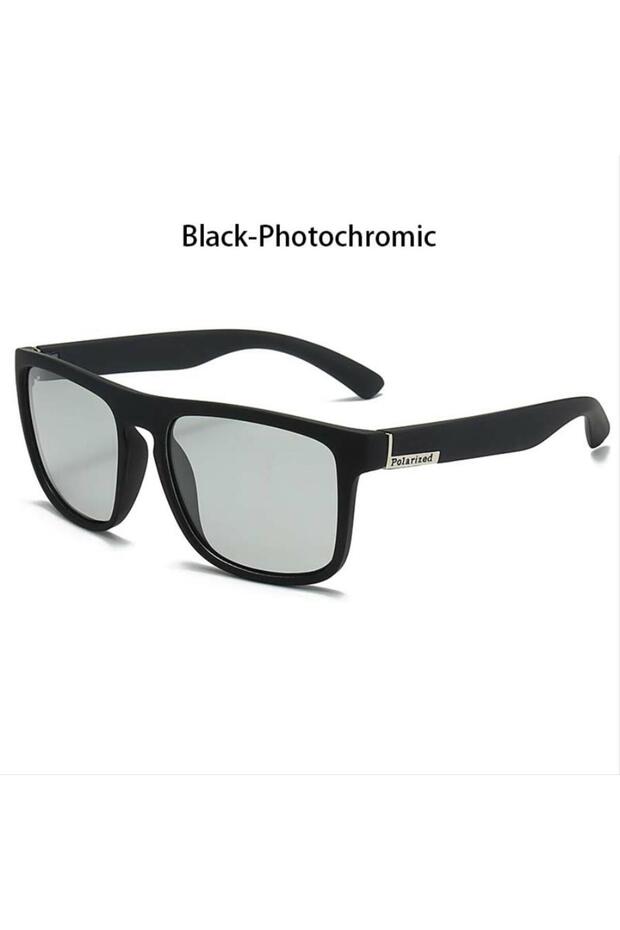 BlackPhotohromic Fashion Photochromic Polarized Sunglasses Men Women Vintage Square Sun Glasses Man