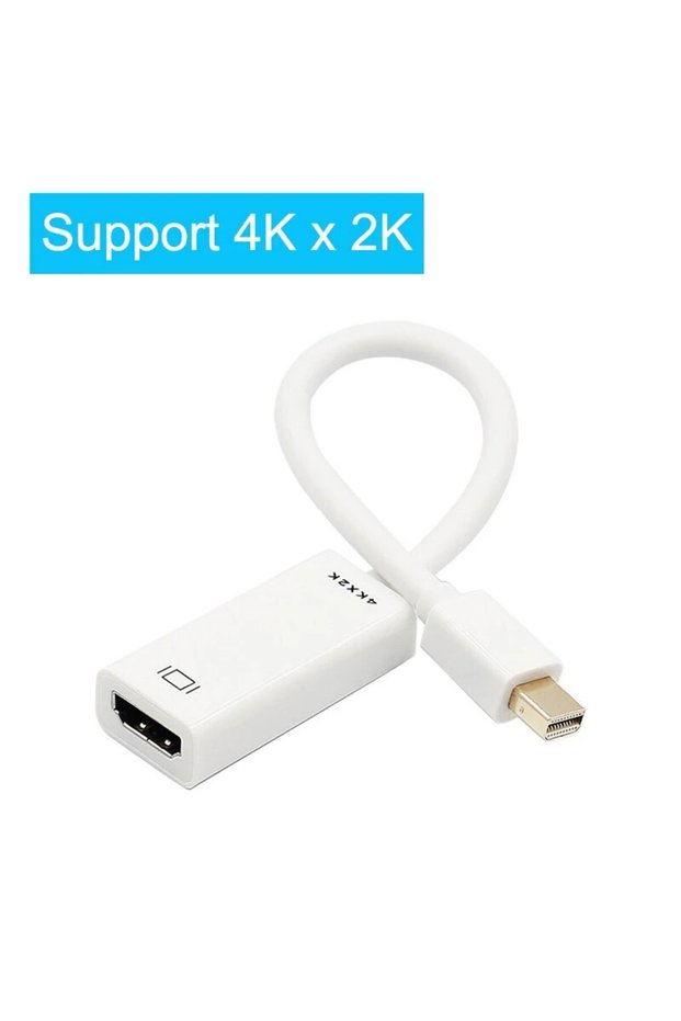 White Mini Displayport To HDMI-compatible Cable 4K Adapter 1080P Mini DP Male to HDMI-compatible Fem
