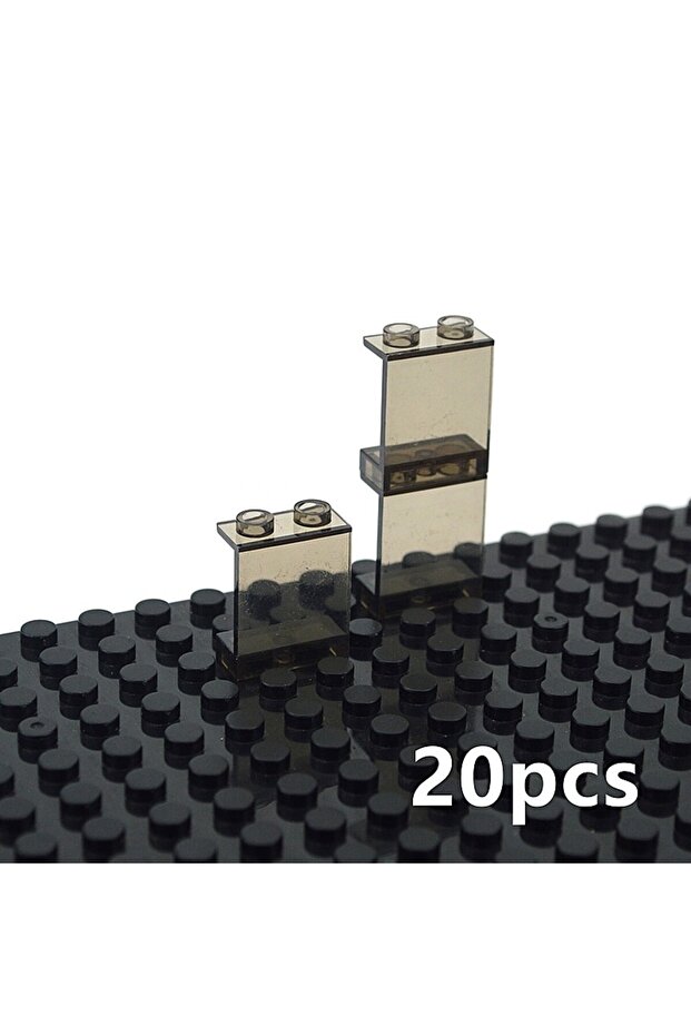 رمادي 1x2x2 20 قطعة 1x2x2 DIY لوحة طوب شفافة شفافة إطار نافذة جدار مدينة كتلة بناء سميكة